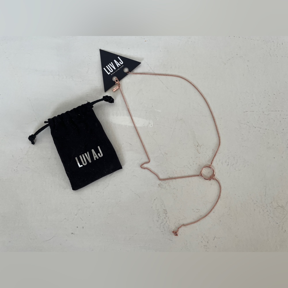 Rose Gold Luv AJ Full Bloom Lariat Necklace